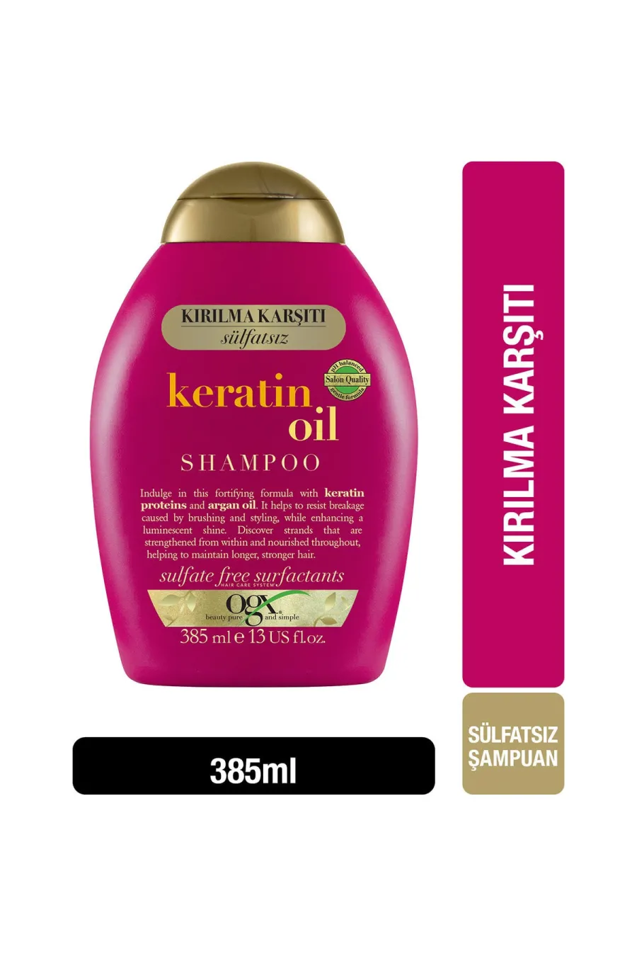 مناسب برای انواع مودرخشان و براق کننده Kırılma Karşıtı Keratin Oil Sülfatsız Şampuan 385 ml او جی ایکس Ogx شامپو کراتین بدون سولفات