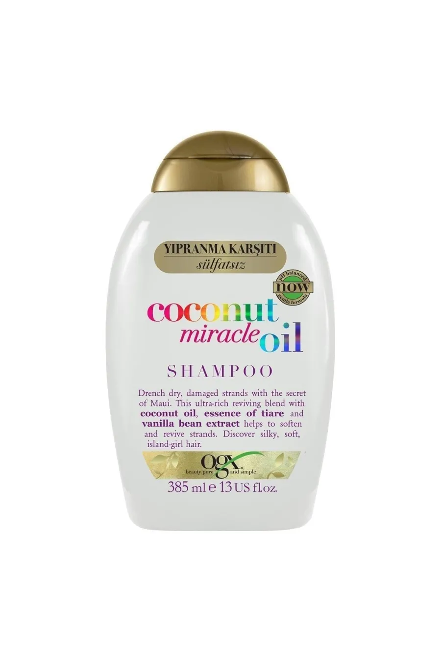 Yıpranma Karşıtı Coconut Miracle Oil Sülfatsız Şampuan 385 ml او جی ایکس Ogx شامپو بدون سولفات