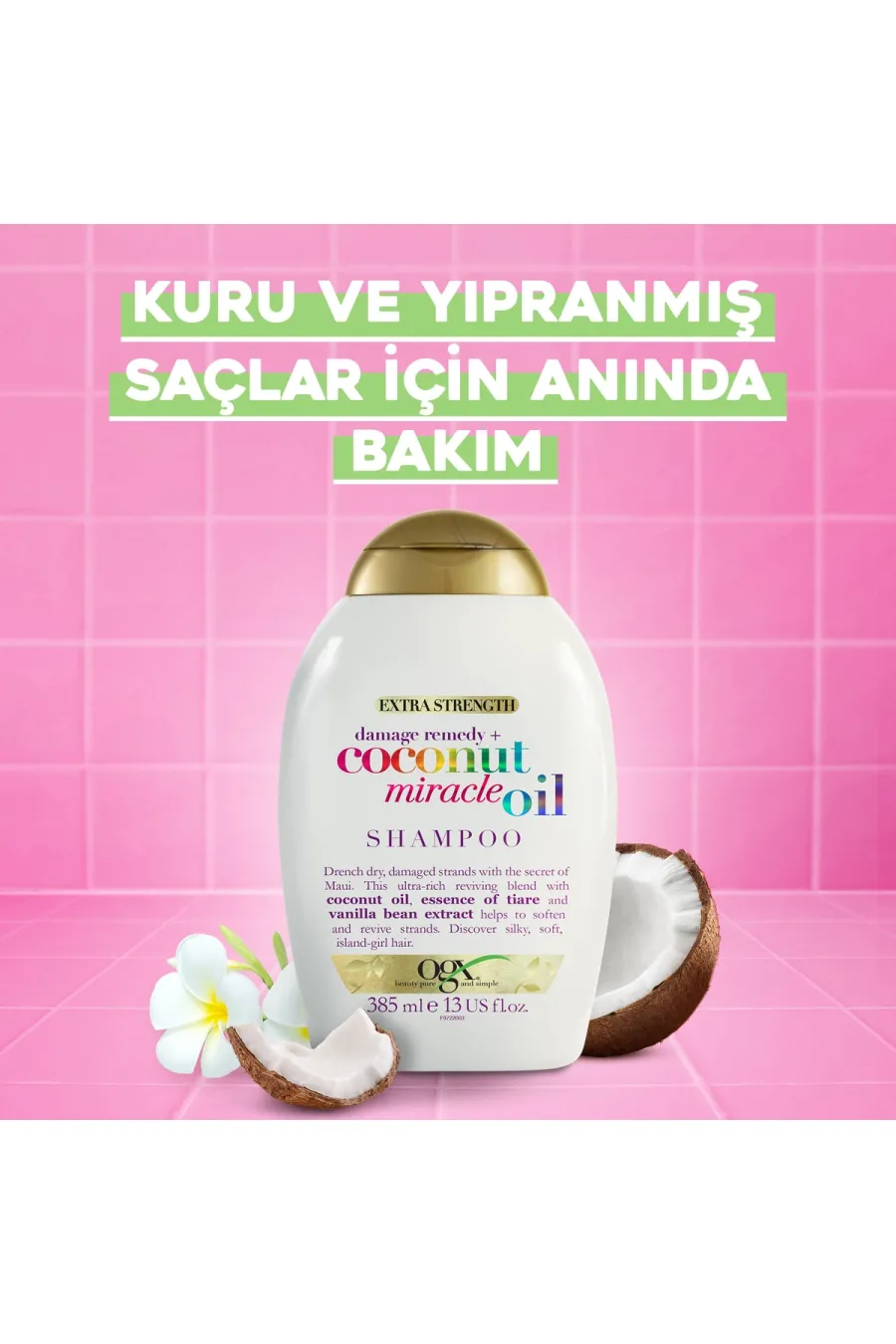 Yıpranma Karşıtı Coconut Miracle Oil Sülfatsız Şampuan 385 ml او جی ایکس Ogx شامپو بدون سولفات