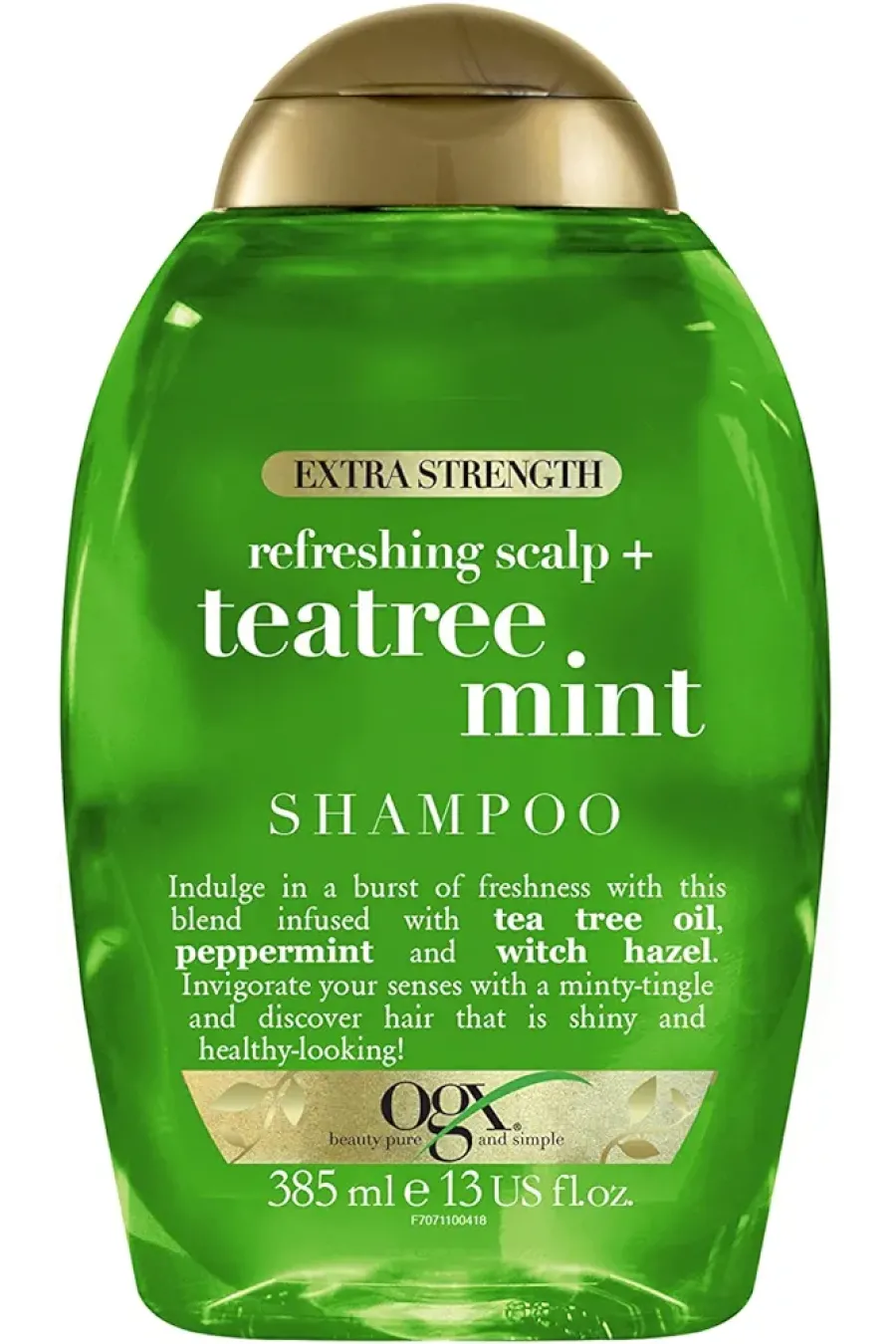 مناسب برای موهای چربکنترل کننده چربی پوست سر OGX Refreshing Scalp Teatree Extra Strong Shampoo (385 ml)  Nourishing & Invigorating Hair Care Shampoo with Tea Tree Oil  Mint & Witch Hazel Refreshing Shine Shampoo  Sulphate Free او جی ایکس Ogx شامپو درخت چای بدون سولفات