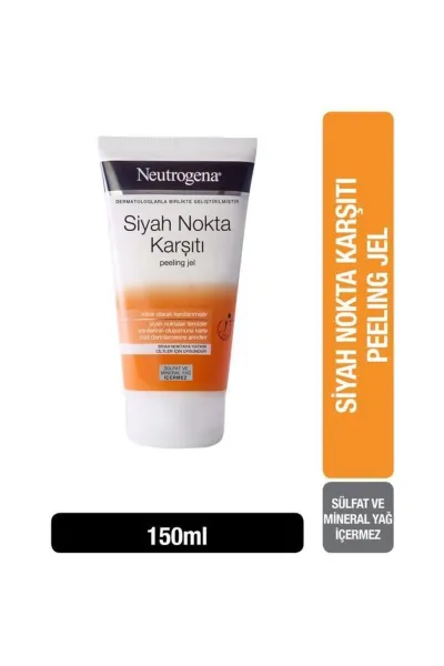 بدون-سولفات-و-مواد-مضربدون-چربی-Visibly-Clear-Siyah-Nokta-Karşıtı-Temizleyici-Peeling-Jel-150-ml-نوتروژینا-Neutrogena-ژل-شوینده-و-اسکراب-جوش-سرسیاه-صورت