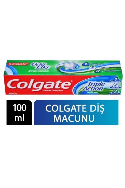 جلوگیری-از-پوسیدگی-دندان-هاحاوی-عصاره-نعنا-Colgate-Üçlü-Etki-Diş-Macunu-100-Ml-کلگیت-Colgate-خمیر-دندان-۳-کاره-نعنایی