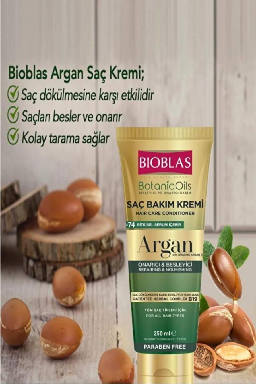 ماسک مو آرگان بیوبلاسمناسب برای انواع تایپ های مویی Botanics Oil Argan Yağlı Saç Bakım Kremi 250ml بیوبلاس BIOBLAS ماسک مو نرم کننده و ضد ریزش مو آرگان