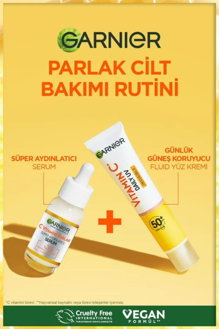 بدون رنگدارای اس پی اف Spf 50 C Vitamini Günlük Uv Korumalı Güneş Yüz Kremi Spf50 Görünmez Doku 40ml گارنیر Garnier ضد آفتاب فلوئیدی ویتامین C