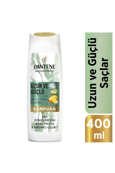 Uzun Ve Güçlü Şampuan  Bambu Ve Biyotinli  400ml پنتن Pantene شامپو بیوتین + بامبو