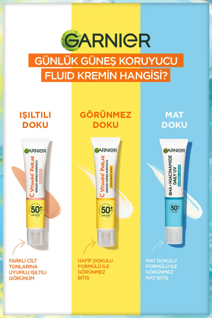 فلوئید ضد آفتاب حاوی نیاسینامید گارنیر مات کننده پوست Saf Ve Temiz Bha Niasinamid Günlük Güneş Koruyucu Fluid Yüz Kremi Spf50 40ml گارنیر Garnier ضدآفتاب فلوئیدی نیاسینامید