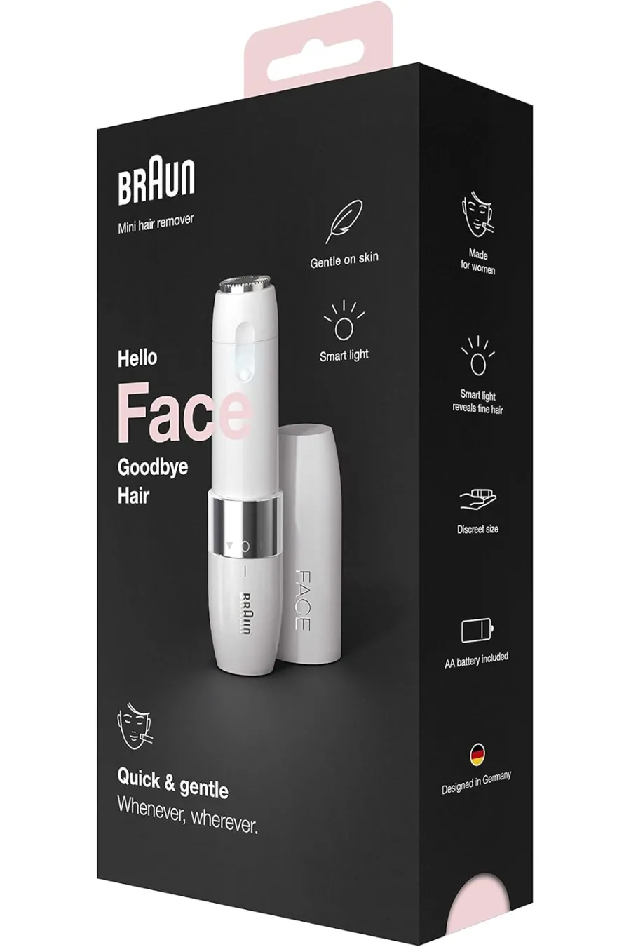 Mini Hair Remover  Electric Facial Hair Removal for Women  Quick & Gentle  Finishing Touch for Upper Lips  Chin & Cheeks  for Easier Makeup Application  Ideal for On The Go  with Smartlight براوون BRAUN موبر صورت