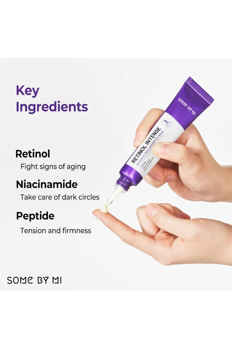 بهبود چین و چروک های دور چشمکاهش لک های پوستی RETINOL INTENSE REACTIVATING EYE CREAM   Augenpflege سام بای می SOME BY MI کرم رتینول ضد چروک دور چشم