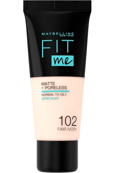 Matte-&-Poreless-Foundation-102-Fair-Ivory-30ml-میبلین-نیویورک-Maybelline-New-York-کرم-پودر-پوست-چرب-شماره-102