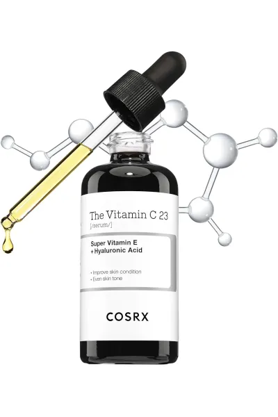 دارای-۲۳-درصد-ویتامین-Cحاوی-ویتامین-E-و-هیالورونیک-اسید-Pure-Vitamin-C-23-Serum-with-Vitamin-E-&-Hyaluronic-Acid--Brightening-&-Hydrating-Facial-Serum-for-Fine-Lines--Uneven-Skin-Tone-&-Dull-Skin--0.7oz/20g--Korean-Skincare-کوزارکس-COSRX-سرم-۲۳-درصد-ویتامین-C