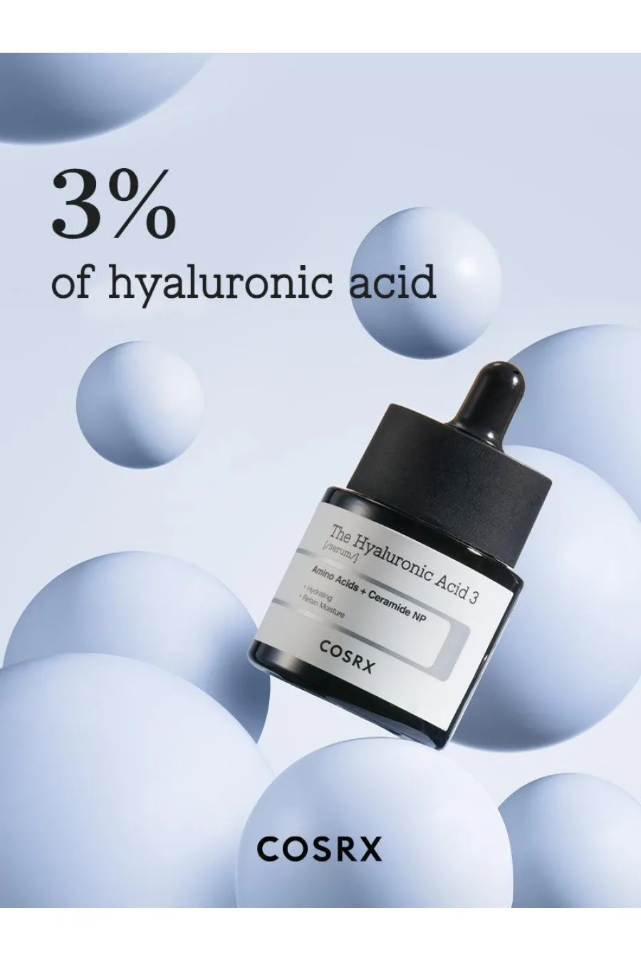 مناسب برای انواع پوست هارفع تشنگی پوست با ۳ برابر قدرت آبرسانی بیشتر The Hyaluronic Acid 3 Serum کوزارکس COSRX سرم هیالورونیک اسید