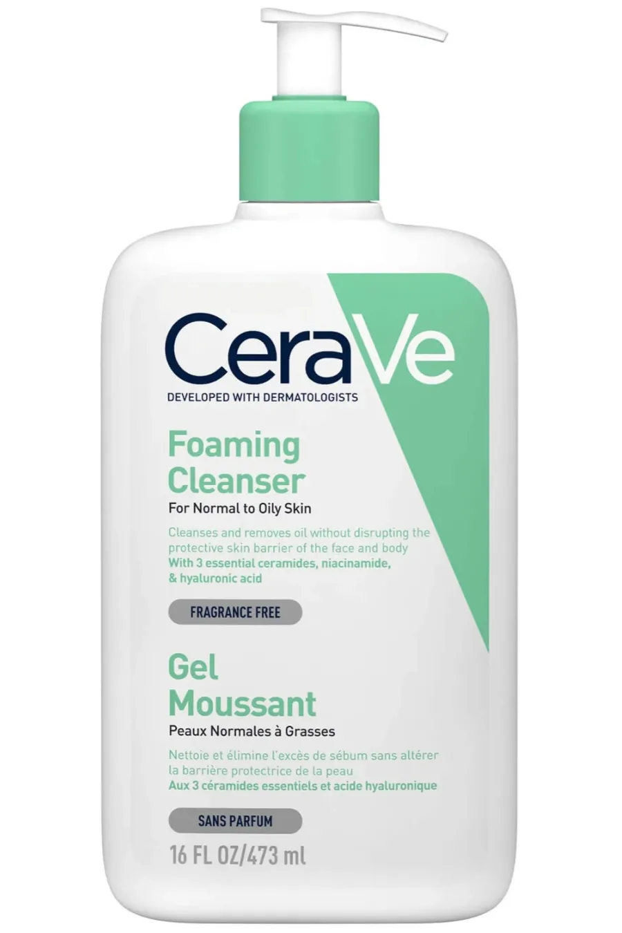 فوم شوینده سراوی Cerave فومینگ کلینزر Foaming Cleanserمناسب برای پوست های نرمال و مختلط و چرب Foaming Facial Cleanser 473 ml سراوی CeraVe فوم شوینده پوست نرمال تا چرب