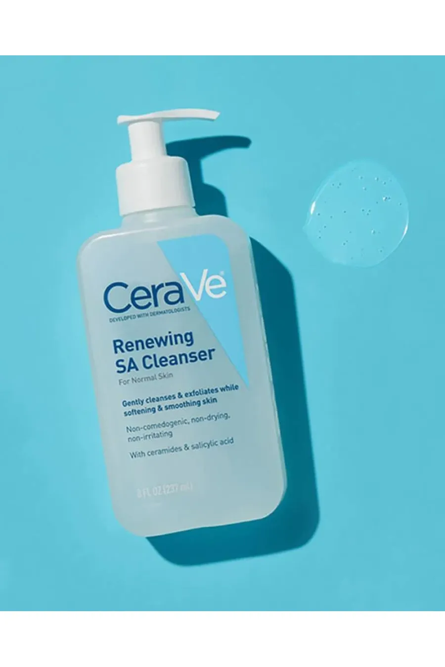 شوینده سالیسیلیک اسید سراوی✓ CeraVe Renewing SA Cleanserمناسب برای پوست‌های خشک و  زبر و ناهموار و نرمال و مستعد جوش و آکنه Renewing SA Cleanser 273 Ml سراوی CeraVe شوینده سالیسیلیک اسید ۲۷۳ میل