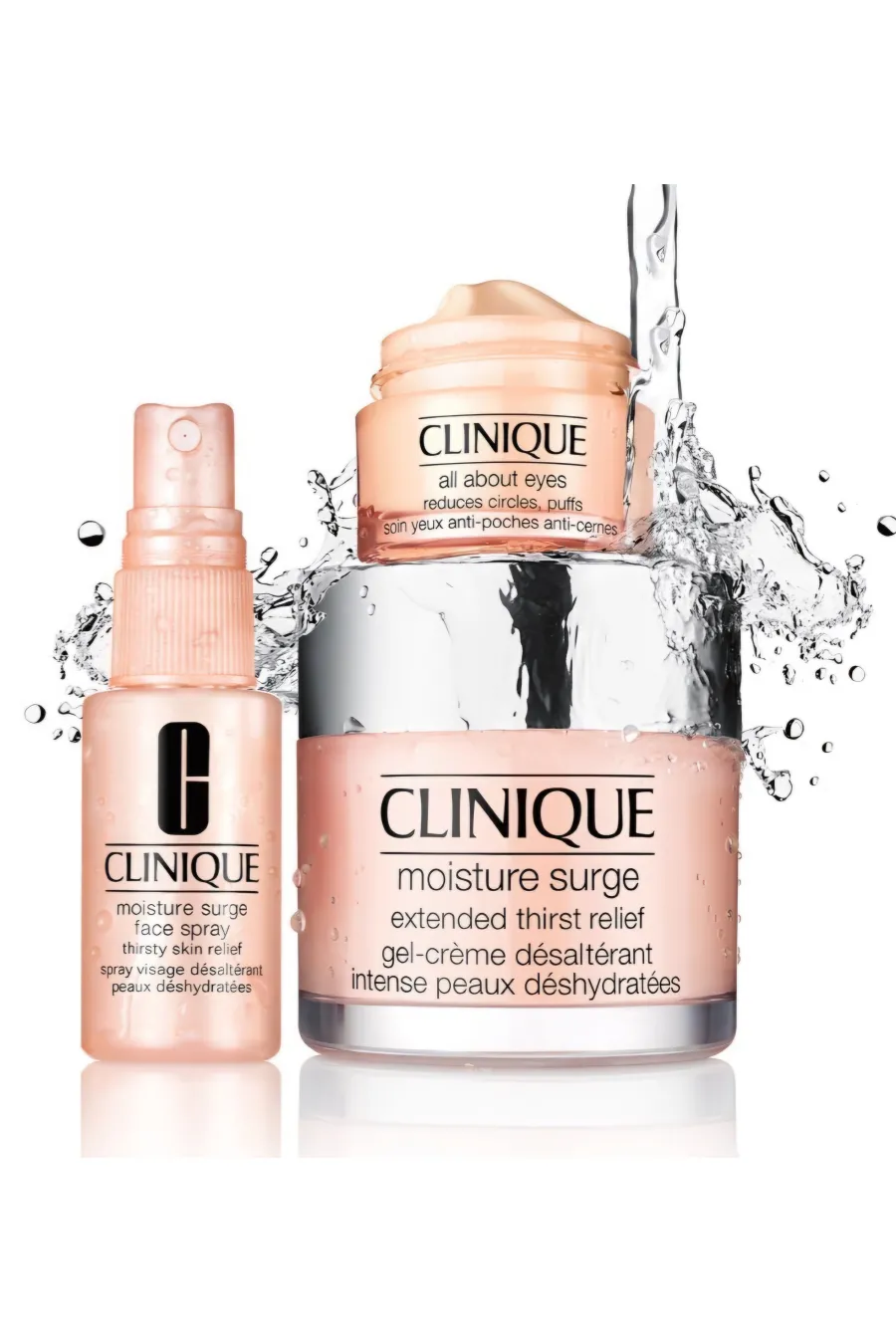 ست ۳ تایی آبرسان کلینیکمناسب برای انواع تایپ های پوستی Moisture Surge Ultra Hydration Set کلینیک Clinique پک آبرسان dewy glow