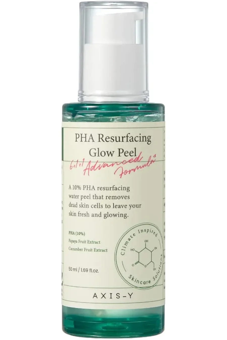 پیلینگ لایه بردار PHA اکسیس وایمناسب برای انواع پوست ها PHA Resurfacing Glow Peel with 10 PHA  Centella Asiatica & Green Papaya | Mild Exfoliating Peel for Nourished & Glowy Skin | Vegan & Cruelty Free Korean Skin اکسیس وای AXIS y ژل لایه بردار Pha