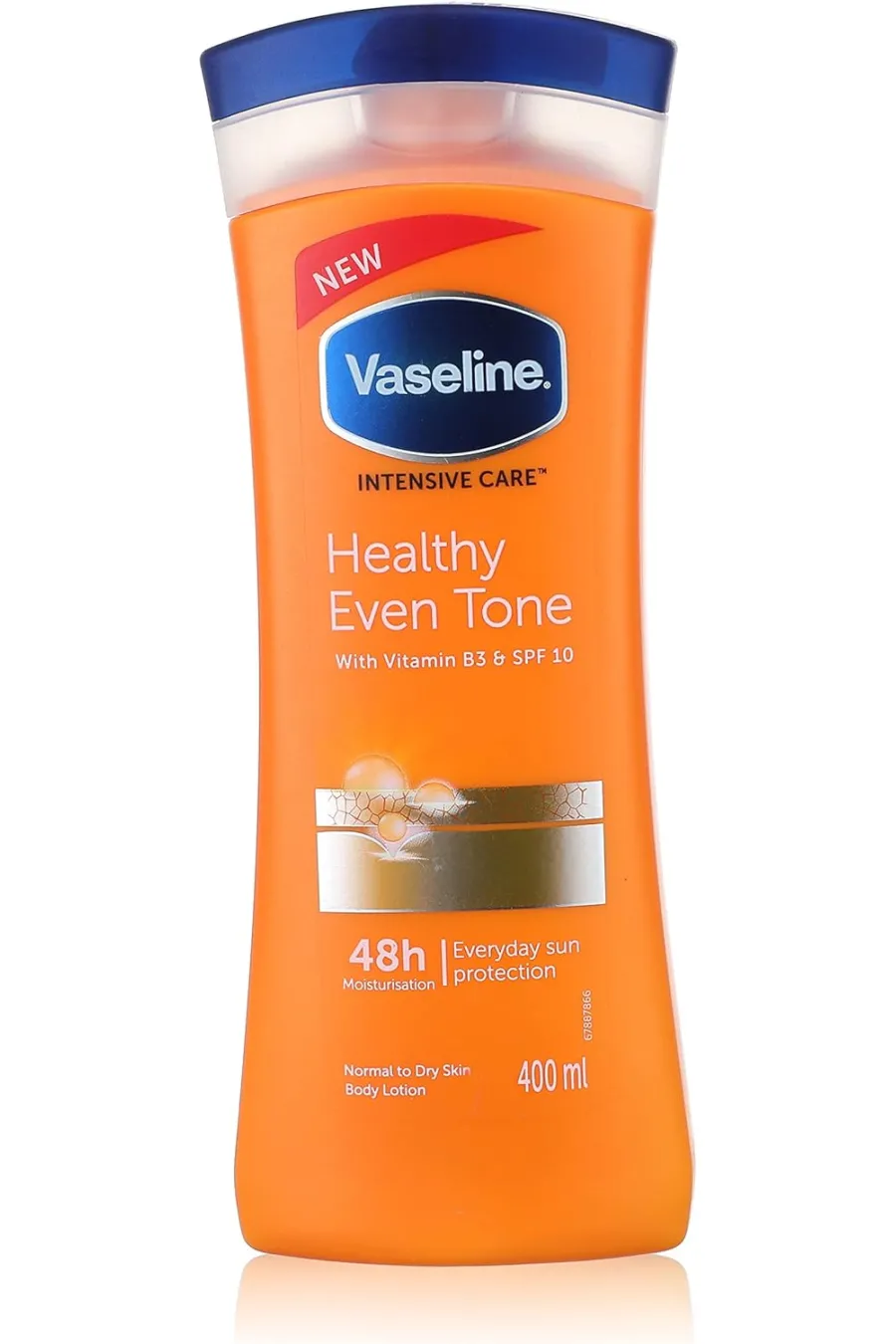 حاوی ویتامین B5دارای SPF 10 برای حفاظت از پوست در برابر نور آقتاب Healthy Even Tone وازلین Vaseline لوسیون بدن ۴۸ ساعته